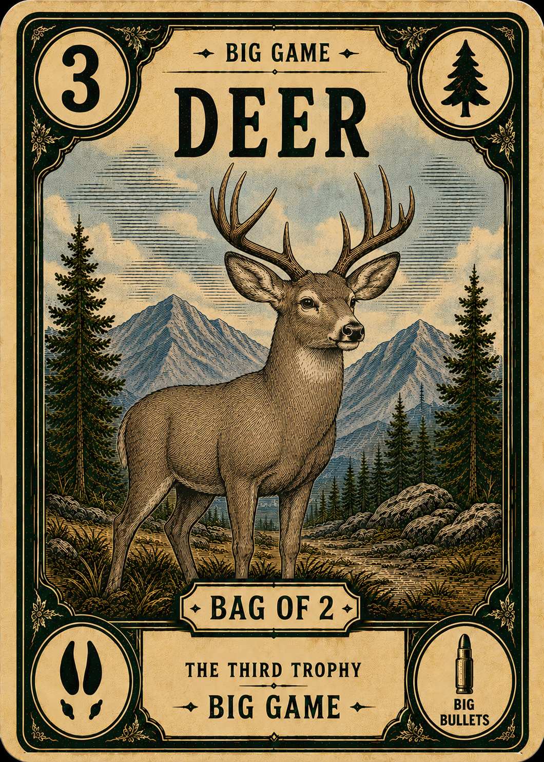Deer trophy card